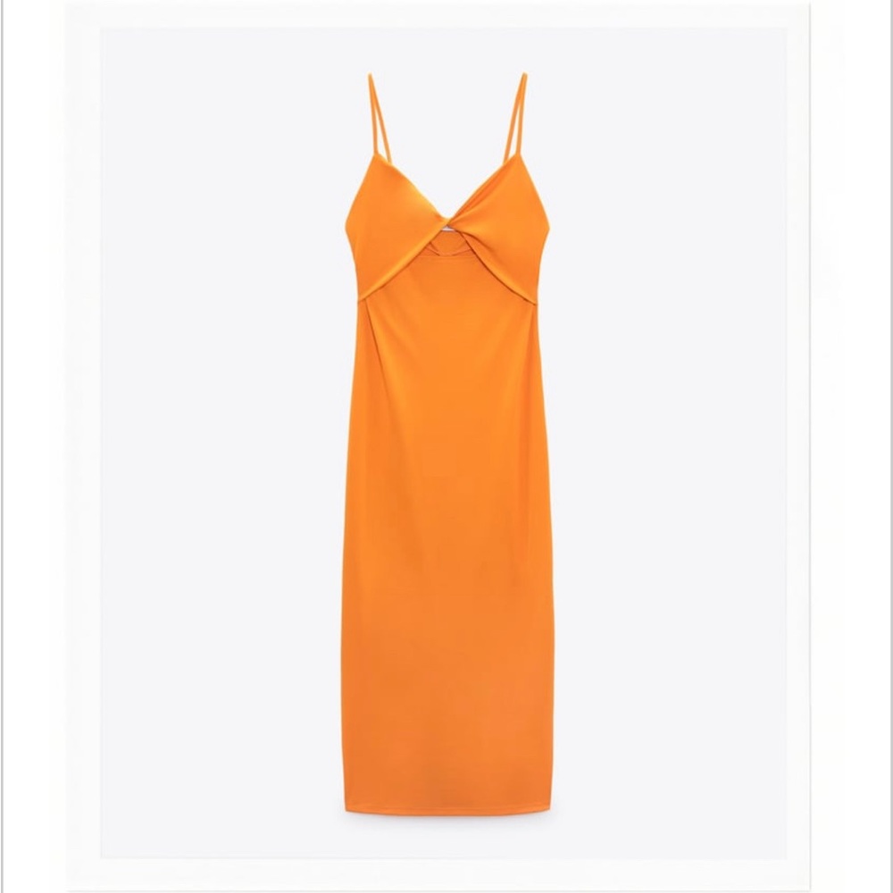Zara Orange Cut out Bodycon Dress